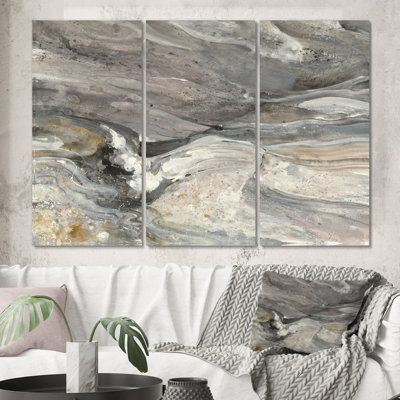 Peinture abstraite sur fond de tons de terre naturels, plusieurs pièces - tons de terre naturels