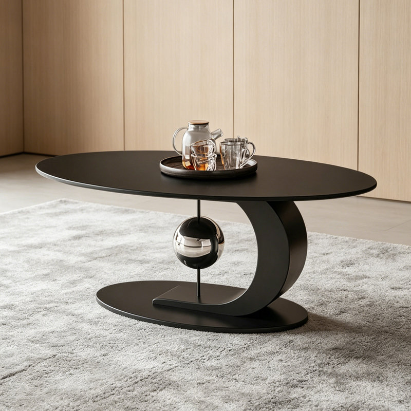 Table basse Italian Minimal Stylish, H 17,71 po x L 51,18 po x l 27,55 po, Noir