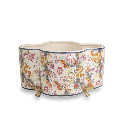 Tobacco Leaf Quatrefoil Planter
