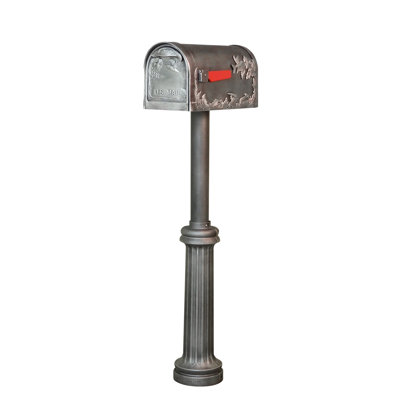 Hummingbird Aluminum Post Mounted Mailbox