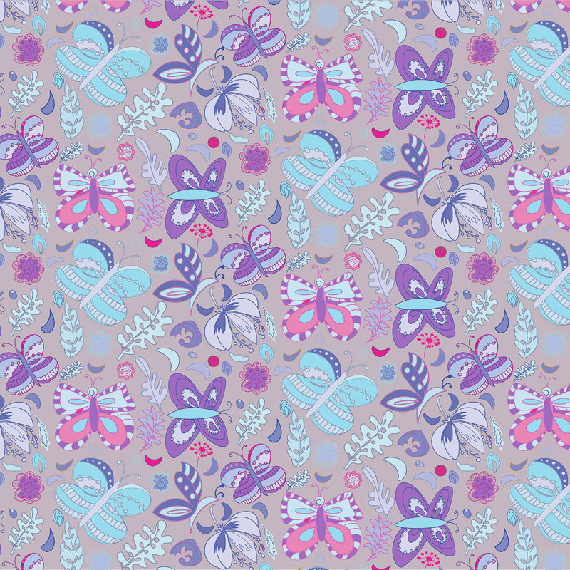 Ensemble de housse de couette en microfibre DiaNoche par Yasmin Dadabhoy - Papillons bleu mauve