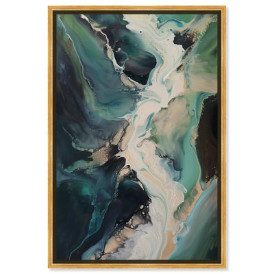 «Sage River Blue», art mural abstrait par Art Remedy