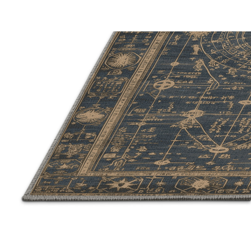 Tapis gris lavable à la machine, Rectangle 7 pi x 9 pi
