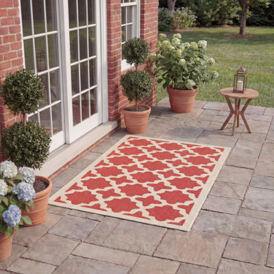 Tapis d'intérieur / extérieur à motif géométrique Herefordshire Performance