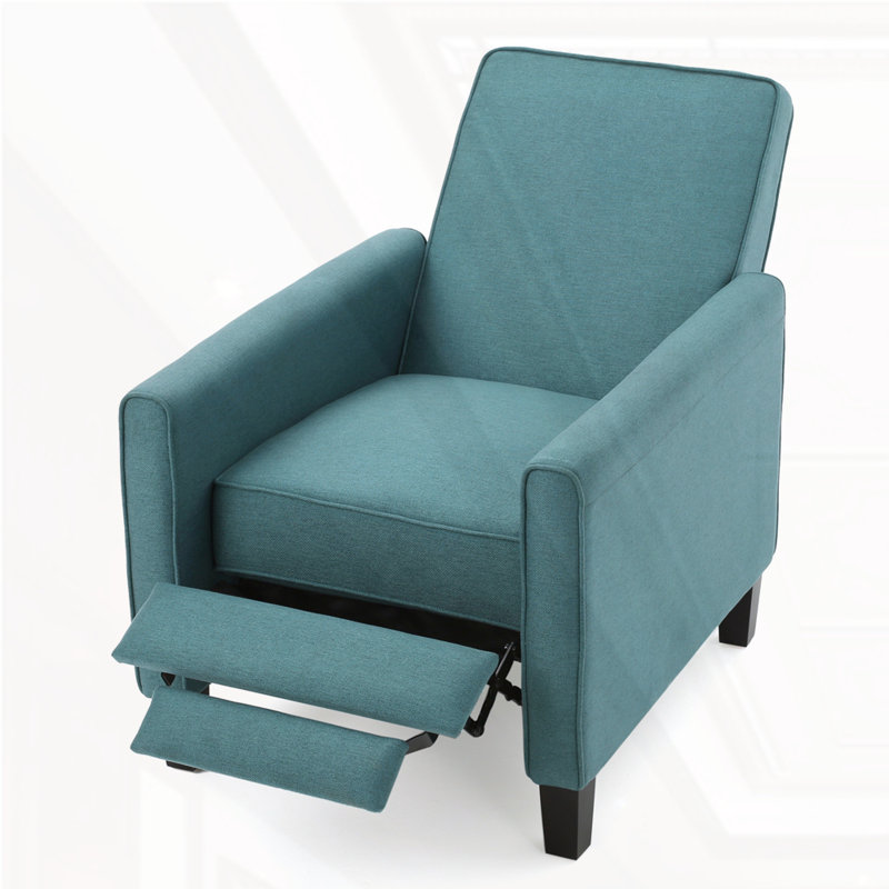 Linen Push Back Chair, Teal Fabric