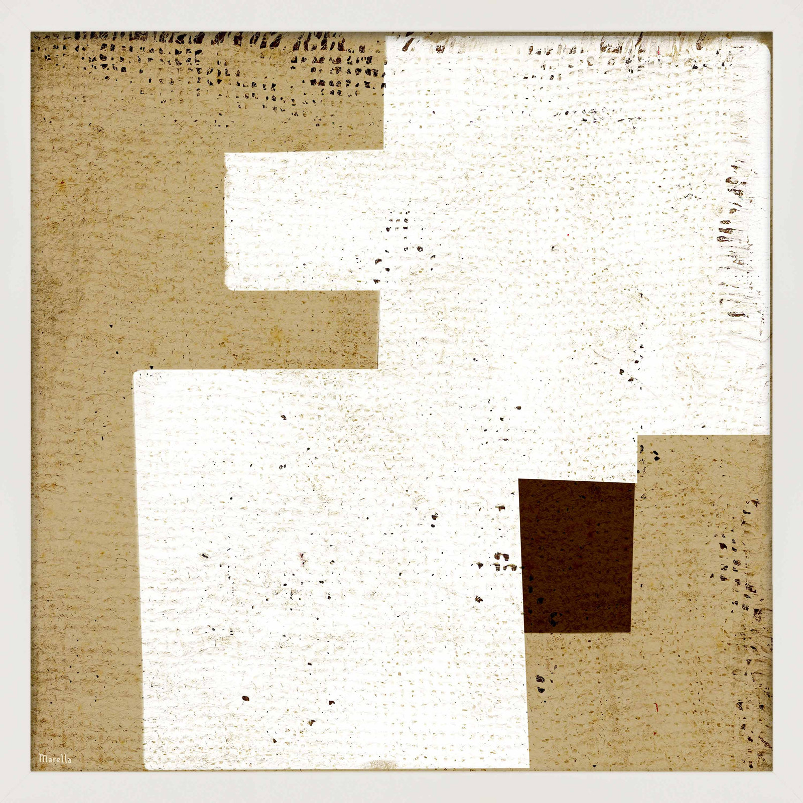 Squares 1 by Marco Marella for Studio M - Framed Wall Art, 30" H x 30" W, Paper, White