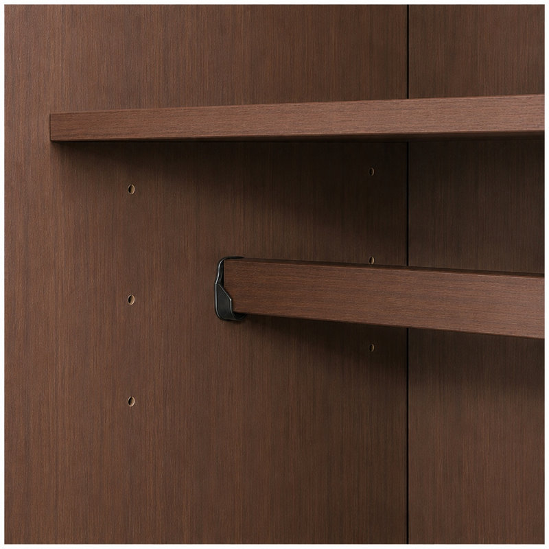 Armoire-penderie 100% bois Arieyana, Moka