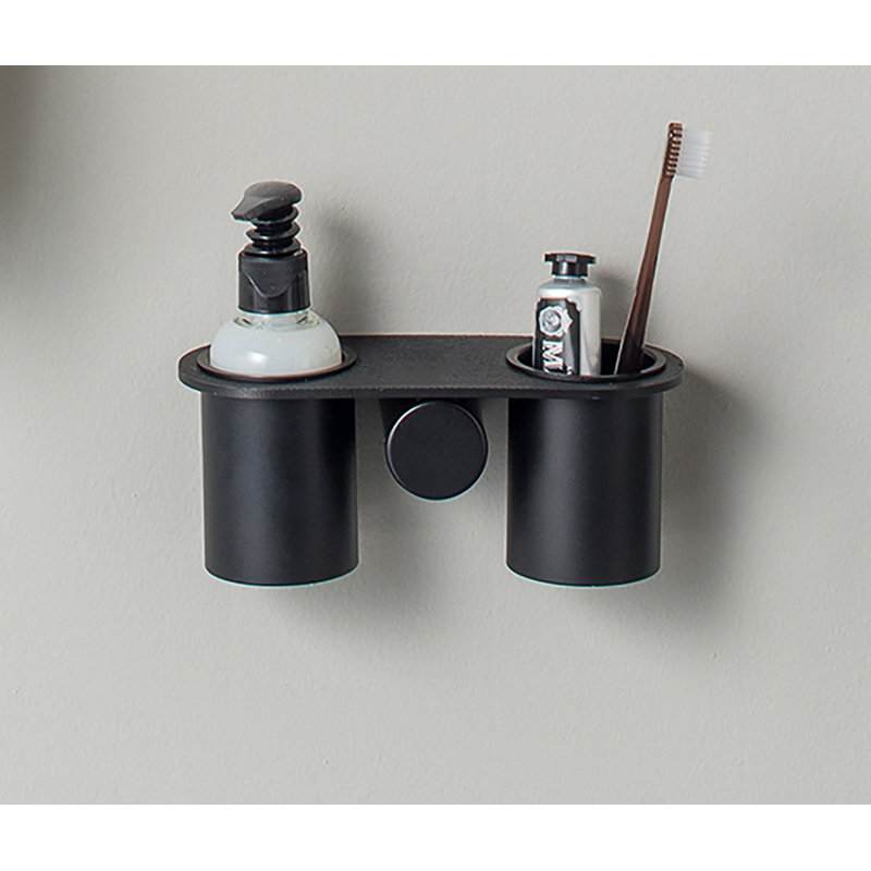 Dot Oval Metal Floating Shelf, Black