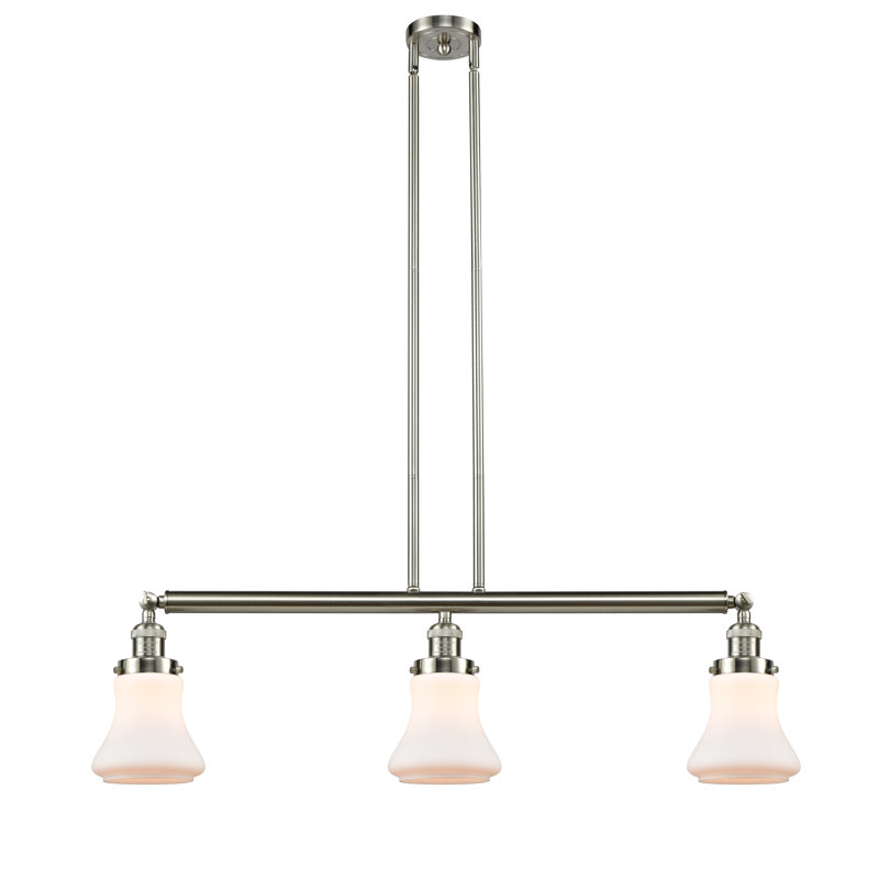 Edda 3 - Light Kitchen Island Pendant, Antique Brass, Clear, 6 Watt Vinage LED Bulb