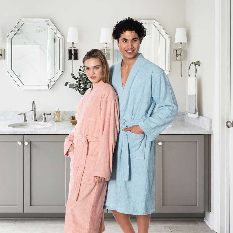 Peignoir kimono en coton turc unisexe, L, Fuchsia