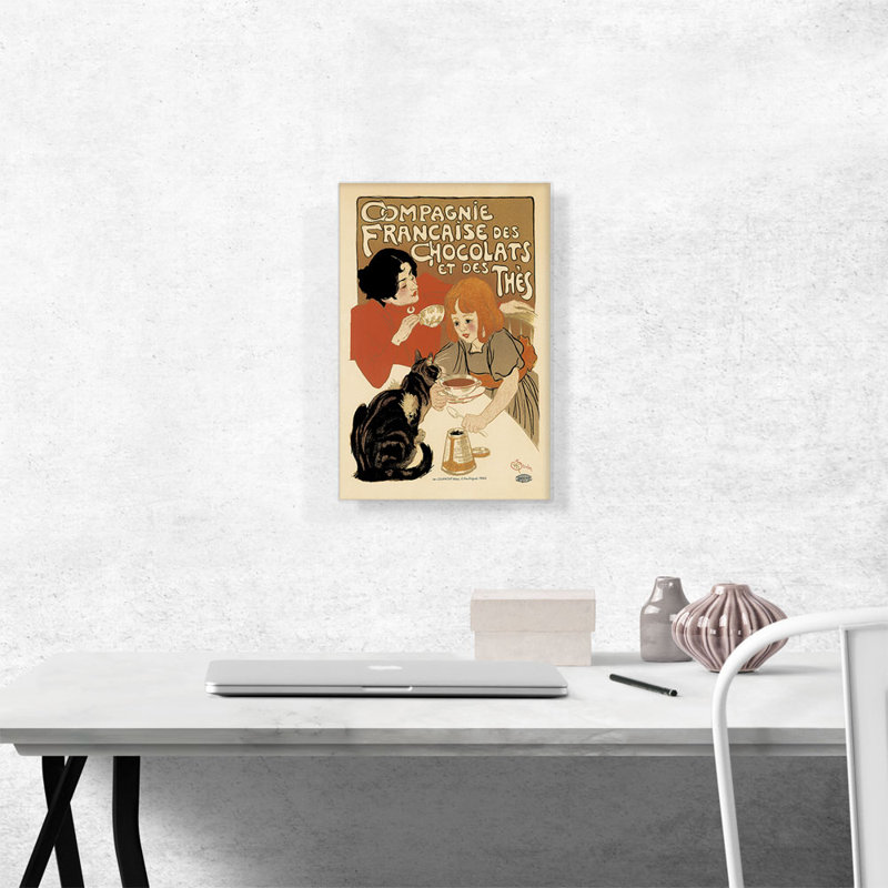 " Compagnie Francaise Des Chocolats Et Des Thes 1898 " by Theophile Steinlen Painting Print, 18" H x 12" W x 0.75" D