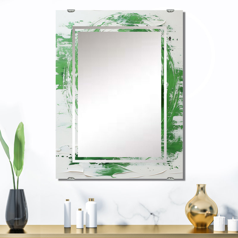 Miroir mural Santangelo - Collages abstraits décoratifs MIR138002, 32 po x 24 po