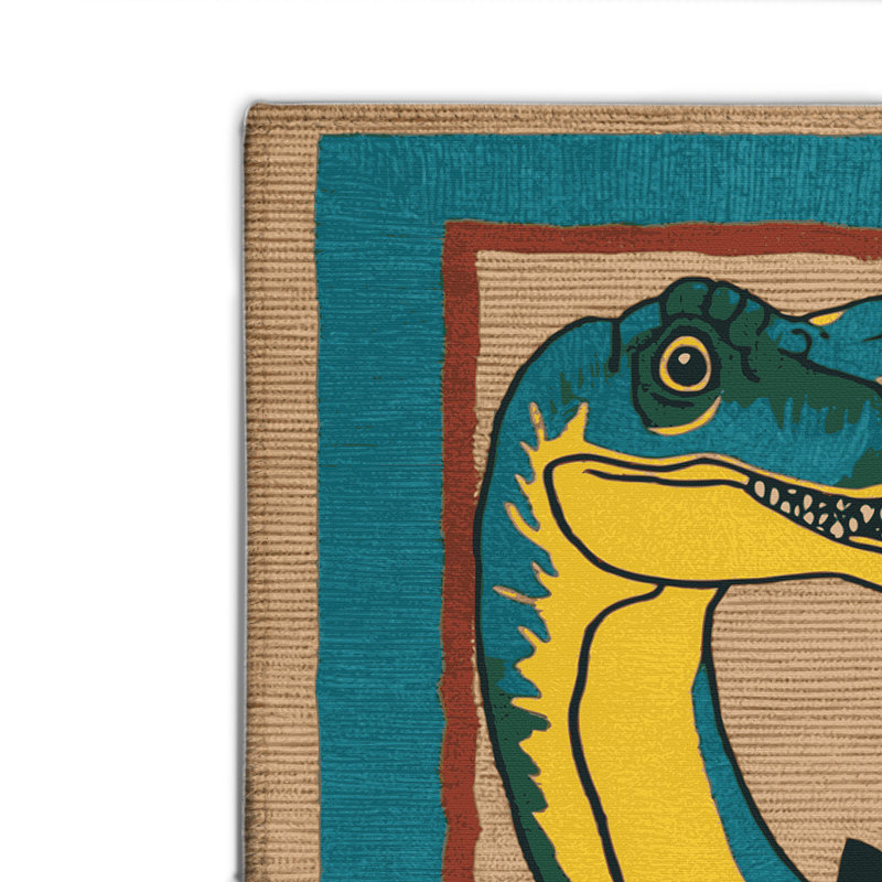 Dinosaurs Brown Indoor and Outdoor Area Rug, Rectangulaire 8 pi x 10 pi