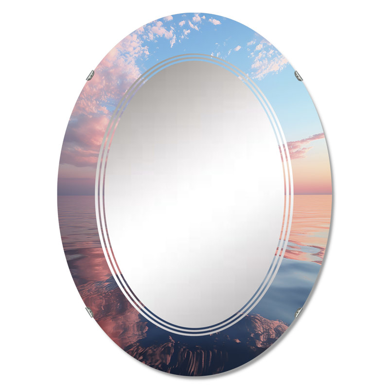 Tafoni - Miroir mural paysager ovale, 30 po x 20 po