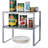 2-Piece Kitchen Cabinet Spice Rack Double-Layer Storage Rack Stackable Expandable