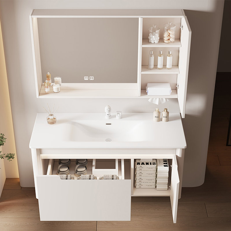 Modern simple cream style bathroom cabinet