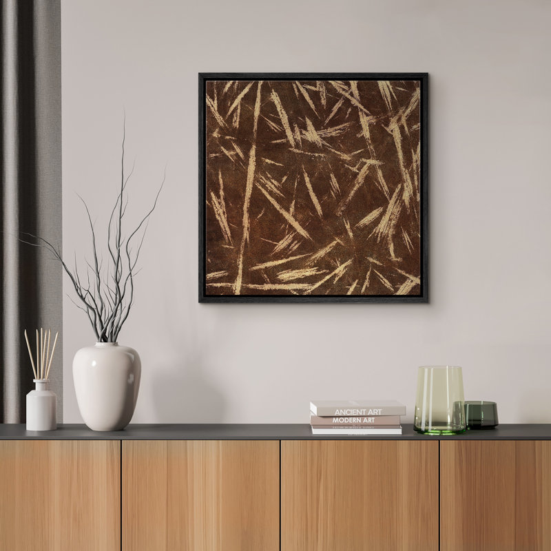 Abstrait, peinture brune moderne et moderne, encadrée de chambre à coucher, impression sur toile, Noir, noir, noir, noir