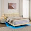 Pink Button - Floating Bed Frame With Led Lights, Queen Size, Pu Leather, Comfortable Rest Size Design,-2082378986
