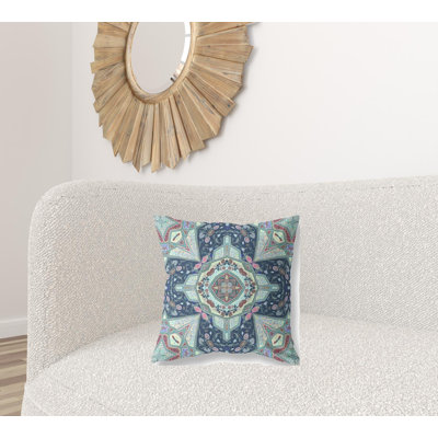 Coussin décoratif en suède 18 po turquoise Boho