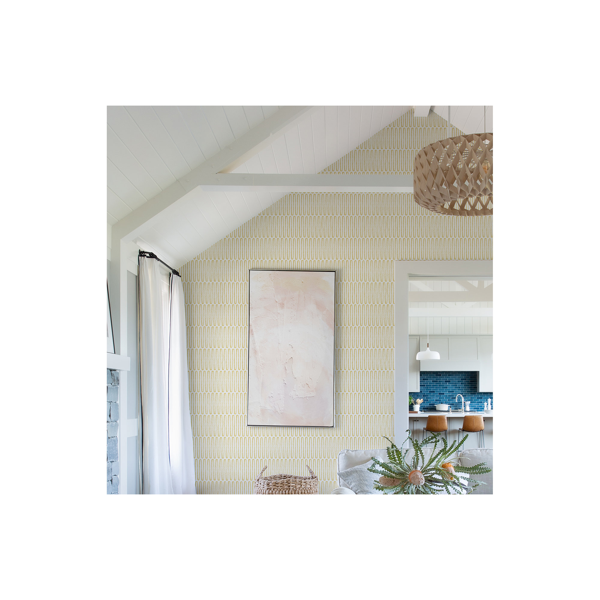 Anika Modern Geometric Wallpaper, Yellow