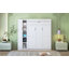 Lit escamotable double pleine grandeur avec tablettes, garde-robe et lumières à DEL, blanc