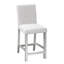 Table 5 pièces à hauteur de comptoir avec structure carrée et 4 chaises rembourrées en gris argenté