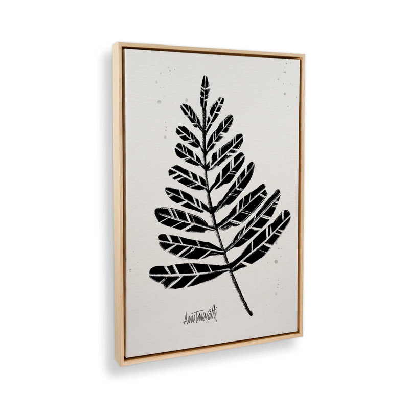 «Black and White Botanicals II», reproduction sur toile avec cadre, Érable américain, H 48,75 po x l 32,75 po