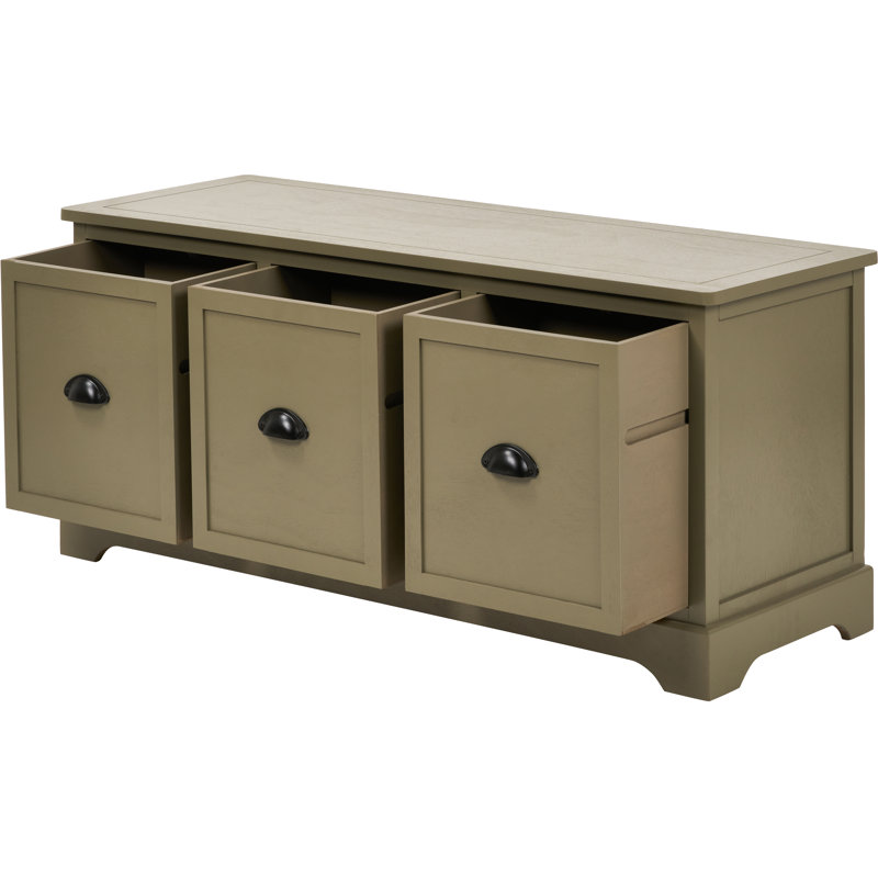 107cm W 3 - Drawer Chest of Drawers, Olive Green/Black