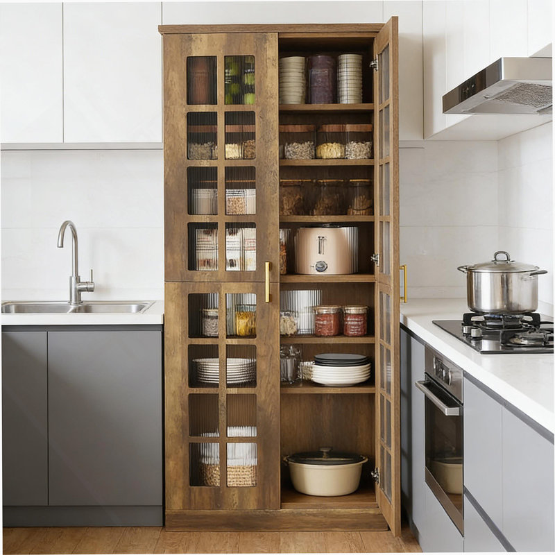 Armoire de rangement haute, garde-manger spacieux, armoire de cuisine