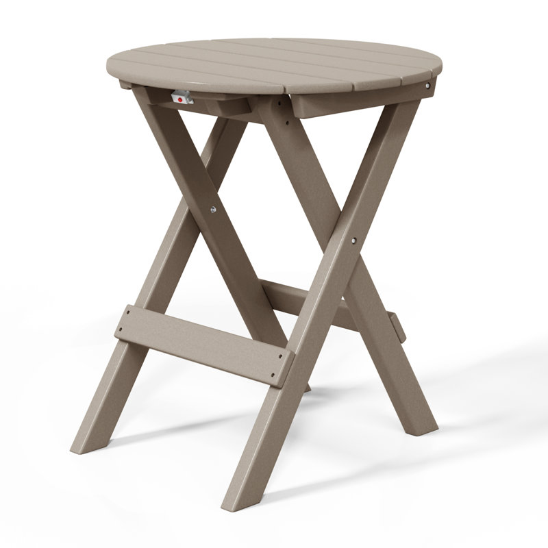 Round Patio Dining Folding Table, Warm White
