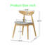 Ensemble de 2 chaises de salle à manger rétro, structure en bois d'hévéa massif avec dossier incurvé ergonomique et siège rembourré, chaises d'appoint rétro pour la cuisine, la salle à manger ou le salon-109723548-109723544