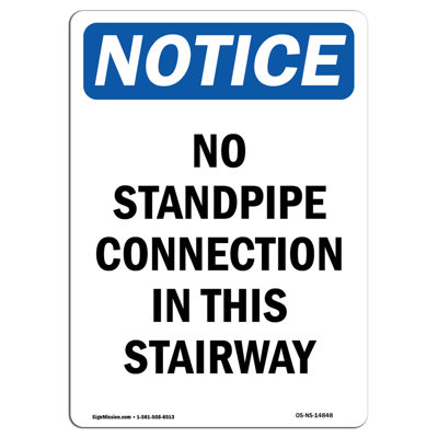 No Standpipe Connection in This Stairway Sign