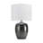 23in. 3-Way Gray Ceramic Table Lamp With Drum Shade-1812911514