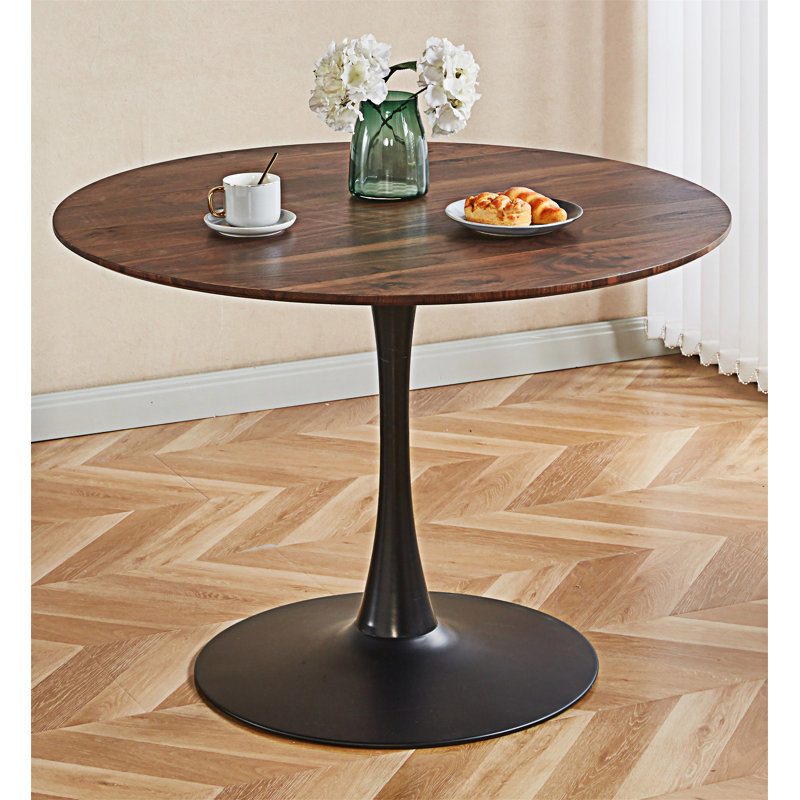 Table basse ronde, Noyer, Noir