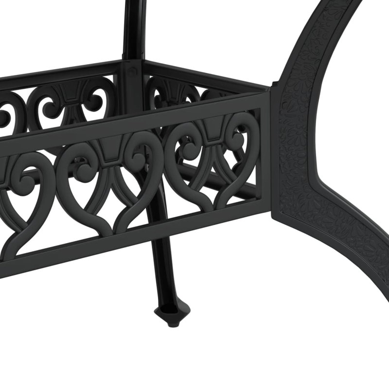 Garden Table Outdoor Dining Table Balcony Side Table Cast Aluminium, Black/Black