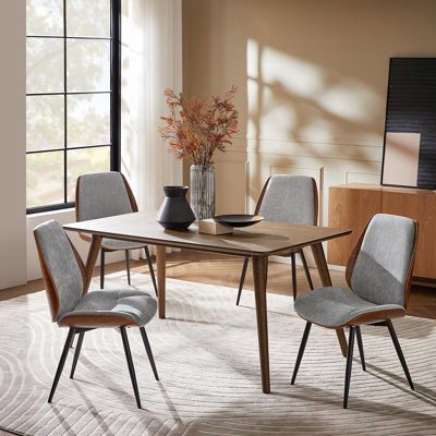  Ensemble de chaises de salle à manger modernes en bois massif de 19,75 po de large Oakham