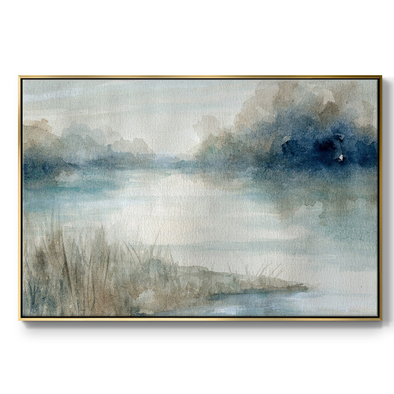 «Still Evening Waters», toile tendue avec châssis, H 37 po x l 25 po x P 2 po, Or