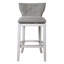 Tabouret de bar pivotant à hauteur de bar 31 po avec dossier gris et revêtement gris 31 po, 1 pièce-1356915162
