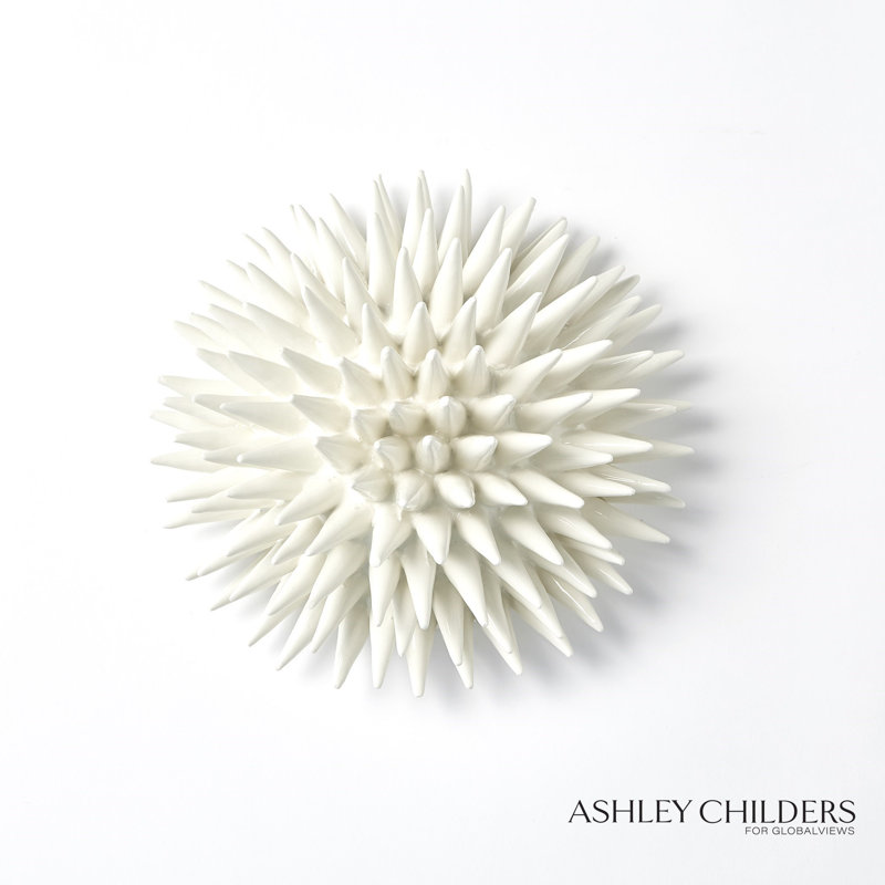 Urchin-White-Sm, 4.5" H x 9.25" W x 9.25" D