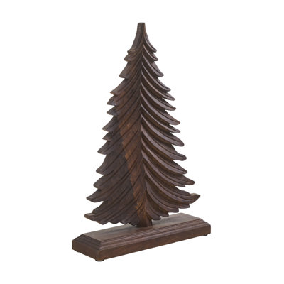 Winter Fir Dark Wooden Tree 19x12x3.75
