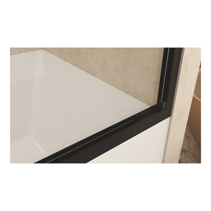 Tempered Glass with Explosion Proof Film, Aluminum Frame Double Sliding Shower Door, "1/4 (6 mm), Stainless Steel handle