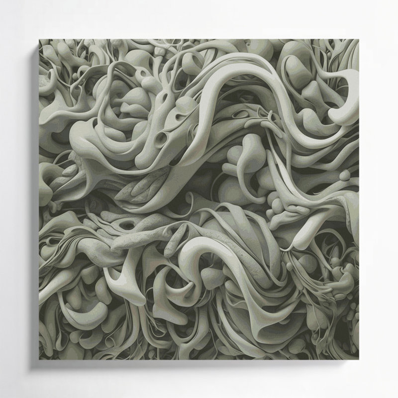 Art mural sur toile Biomorphic Abstraction 9, H 12 po x l 12 po