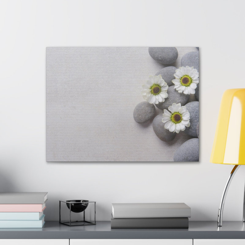 «Three White Flower Forest Floral Nature», photographie sur toile