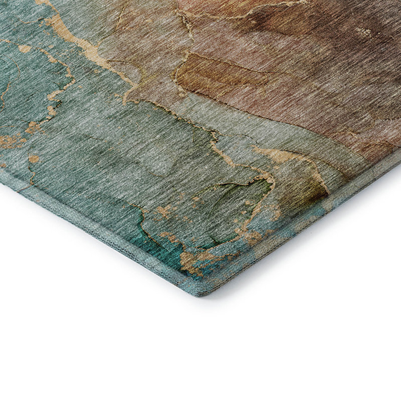 Premium Machine Washable Prisco Coral Rug, Rectangle 10' x 14'