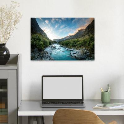 Art contemporain contemporain, paysage de montagne abstrait