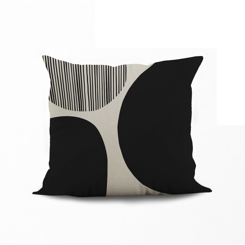 Jeté carré / extérieur en polyester Chamu, L 19 po x H 19 po, Noir