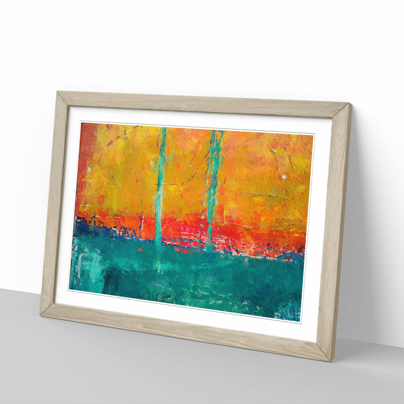 Abstract Vol.340 by S.Johnson - Framed Print, 45cm H x 63cm W x 2cm D, Oak Framed
