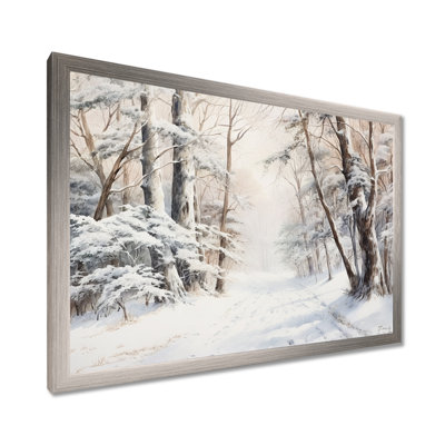 Hiver, forêt, charme de neige, paysage - neige, art mural