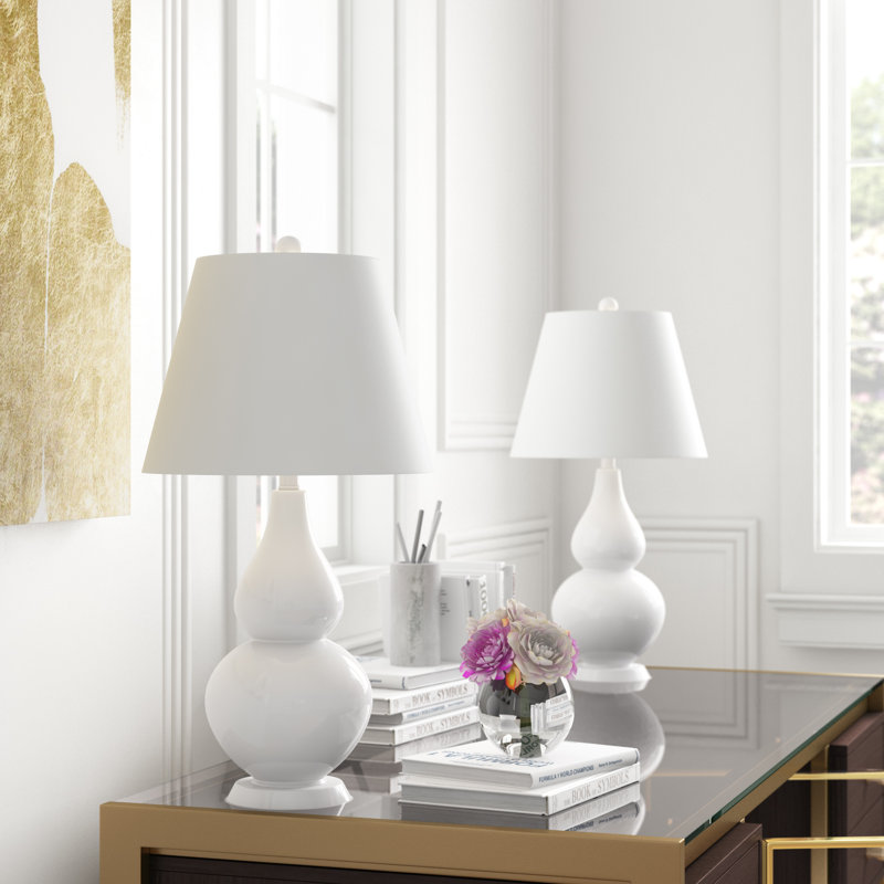 Moriarty Ceramic Table Lamp, White
