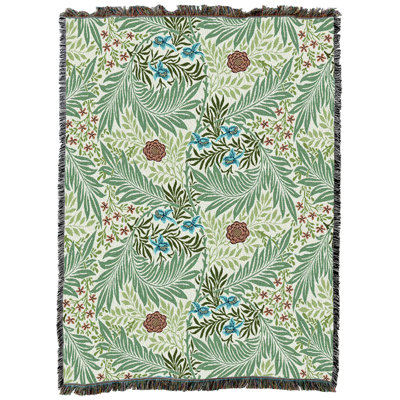 Pure Country Weavers William Morris Larkspur Blanket XL - Arts & Crafts - Gift Tapestry Throw Woven from Cotton - Made in The USA (82x62)